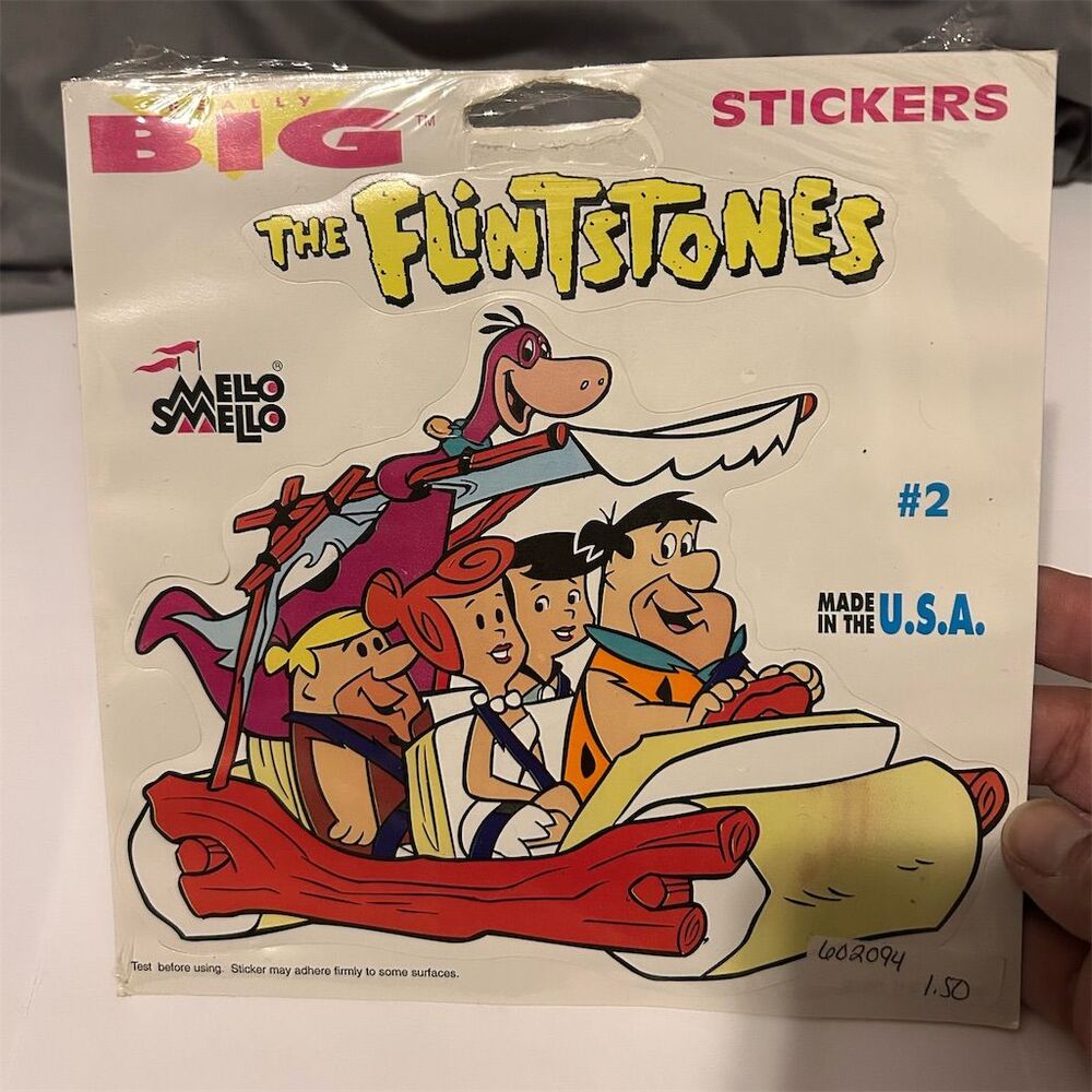 Vintage Mello Smello The Flintstones Big Stickers #2 - Made in USA